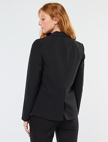Veste blazer uni avec col crantée