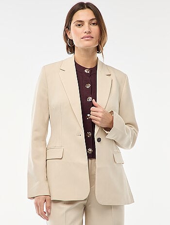 Veste blazer unie à la coupe cintrée
