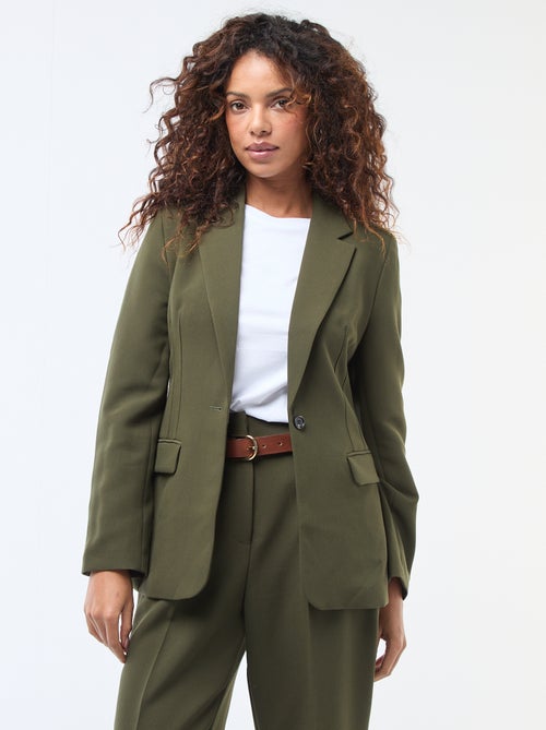 Veste blazer unie à la coupe cintrée - Kiabi