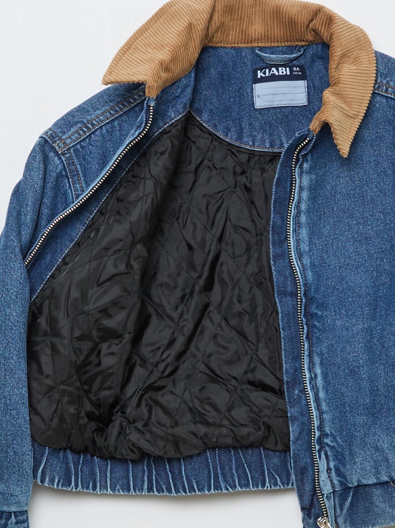 Veste bombée en jean Bleu - Kiabi