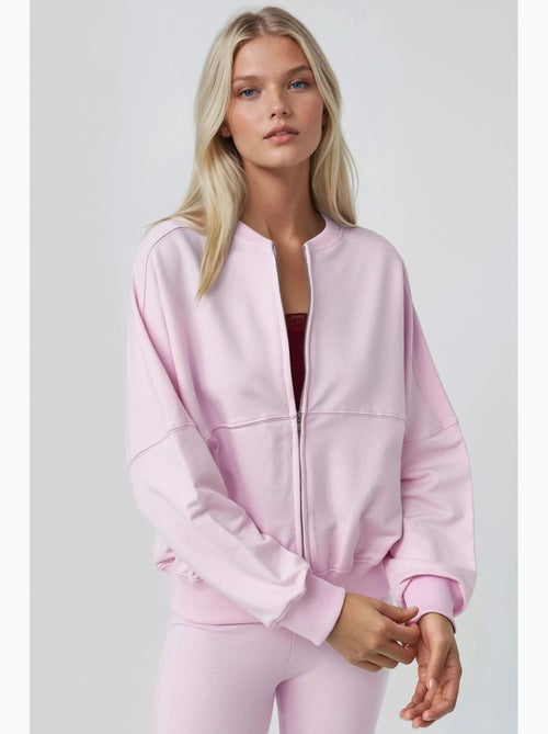 Veste bomber à coupe décontractée avec fermeture éclair et col montant busem - Kiabi Veste bomber à coupe décontractée avec fermeture éclair et col montant busem - Kiabi