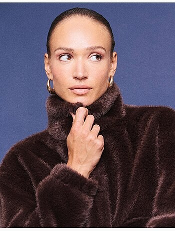 Veste bomber à effet de fourrure, mo fashion