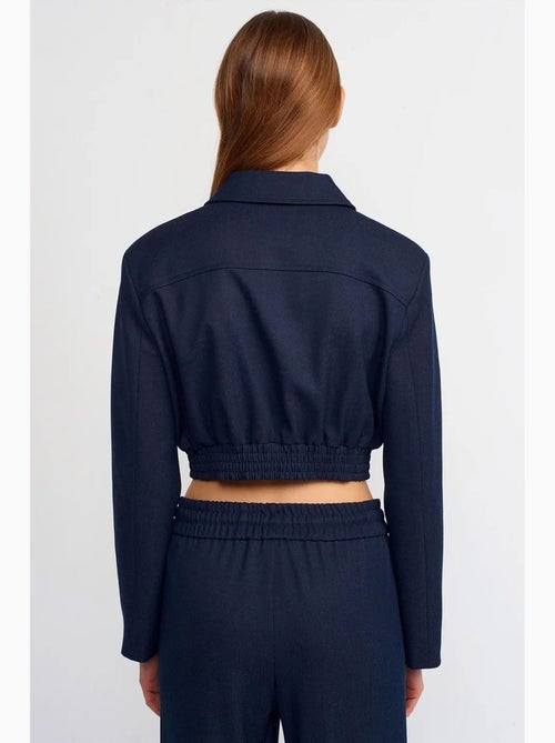 Veste bomber courte en crêpe dilvin - Kiabi Veste bomber courte en crêpe dilvin - Kiabi