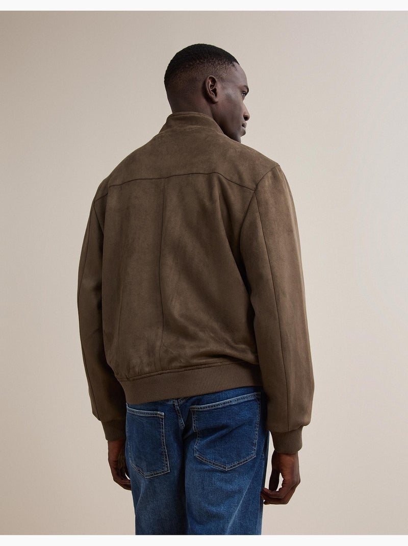 Veste bomber effet suède, mo fashion Marron - Kiabi