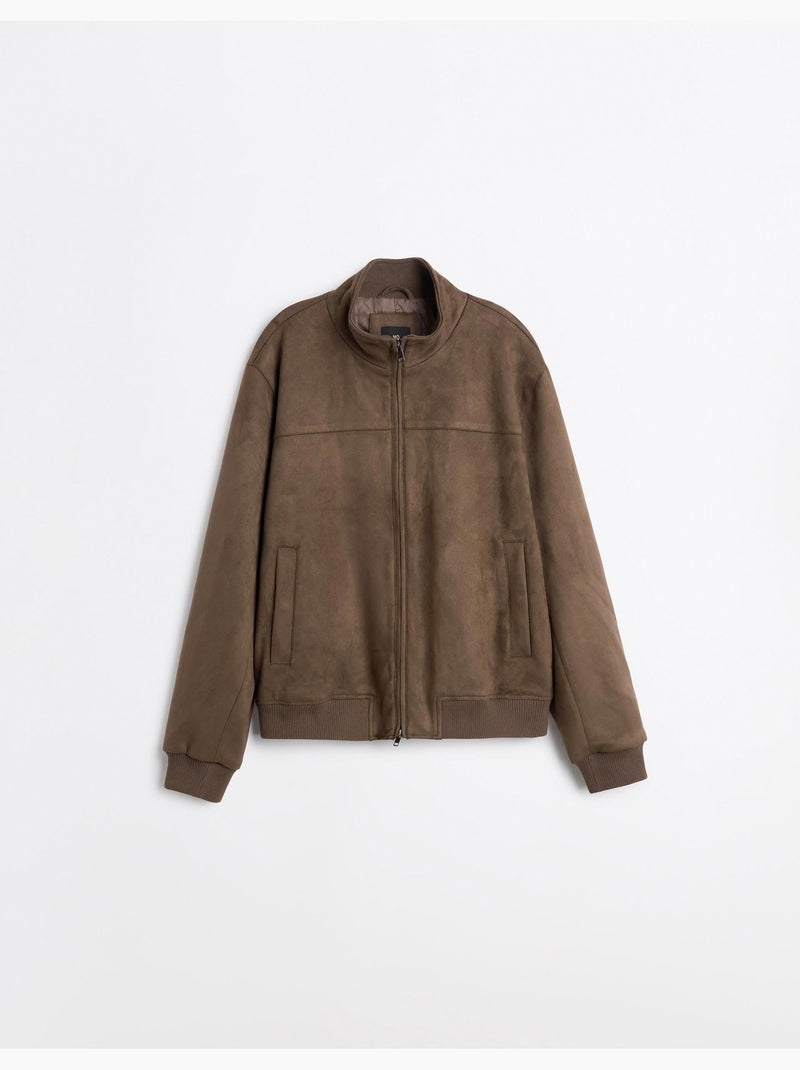 Veste bomber effet suède, mo fashion Marron - Kiabi