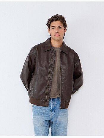 Veste bomber en cuir, mo fashion