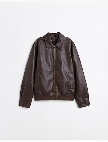 Veste bomber en cuir, mo fashion