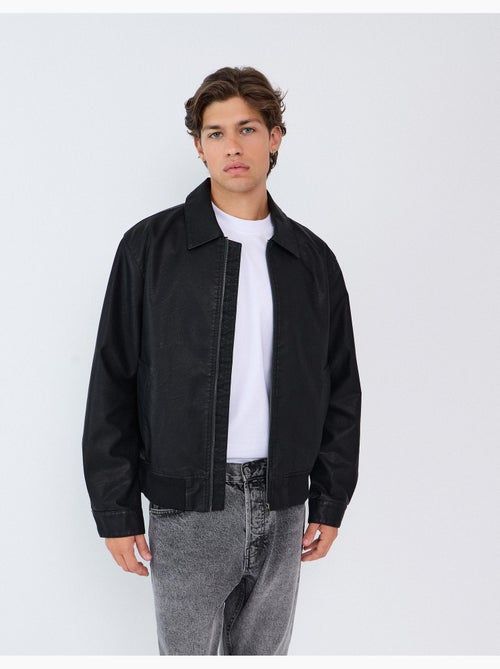 Veste bomber en cuir, mo fashion - Kiabi Veste bomber en cuir, mo fashion - Kiabi