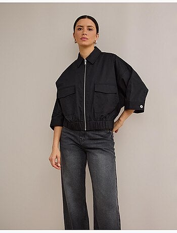 Veste bomber en lin, mo fashion