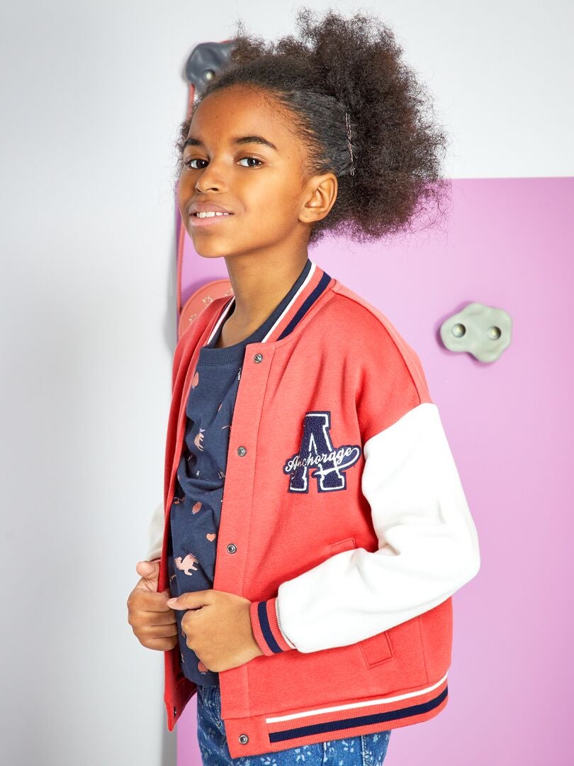 Veste bomber style campus Rose - Kiabi