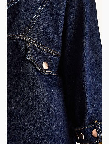 Veste boutonnée à col chemise en jean lucci