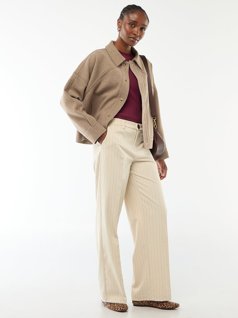 Veste chaude effet lainage Taupe - Kiabi