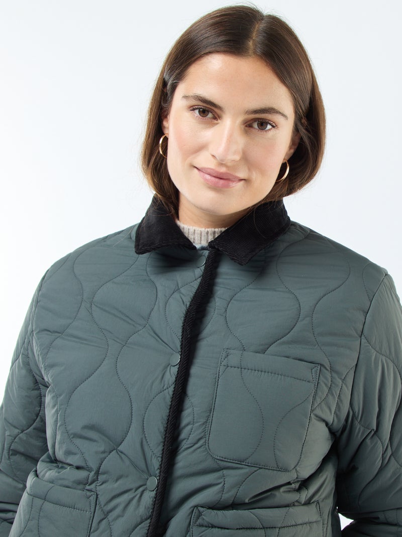 Veste chaude réversible Kaki - Kiabi