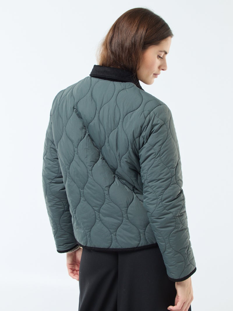 Veste chaude réversible Kaki - Kiabi