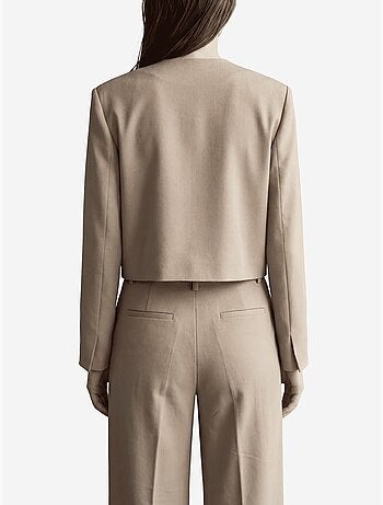 Veste cintrée à col en v avec poche my fashion