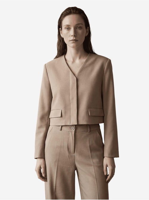 Veste cintrée à col en v avec poche my fashion - Kiabi