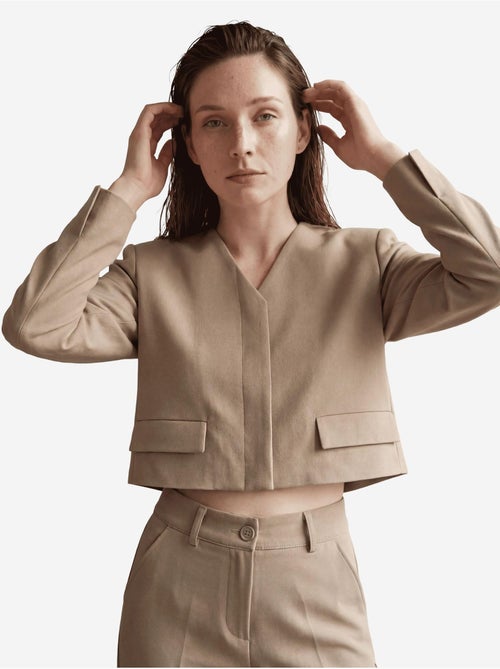 Veste cintrée à col en v avec poche my fashion - Kiabi