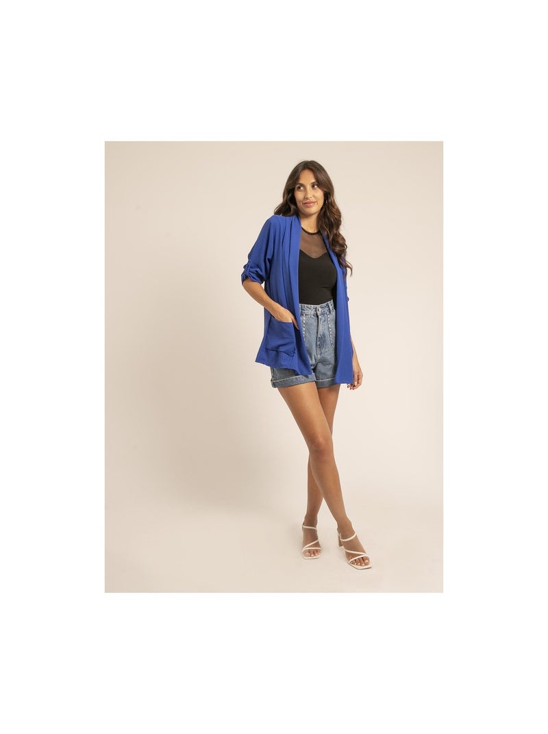 Veste col châle ulipa Bleu roi - Kiabi