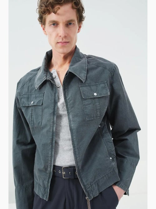 Veste coton droite zippée giesto - Kiabi
