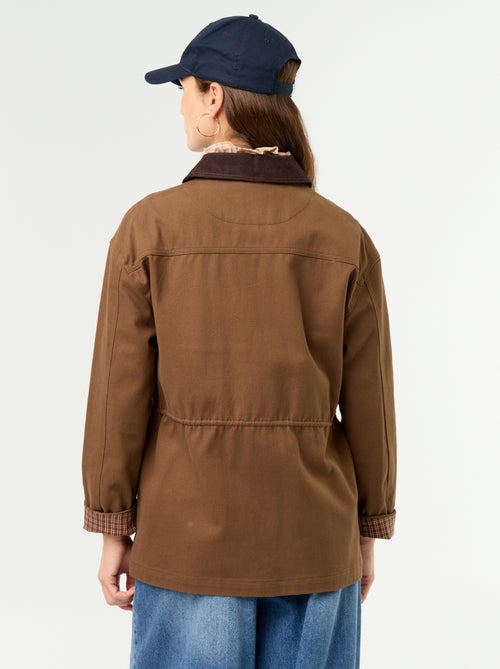 Veste coton twill avec col en velours - Kiabi Veste coton twill avec col en velours - Kiabi