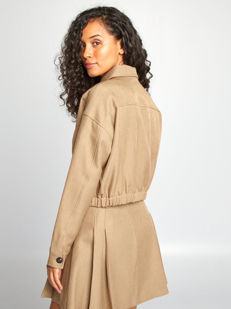 Veste courte à boutons Beige - Kiabi