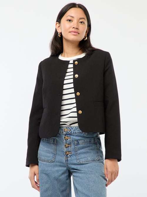 Veste courte à boutons dorés - Kiabi