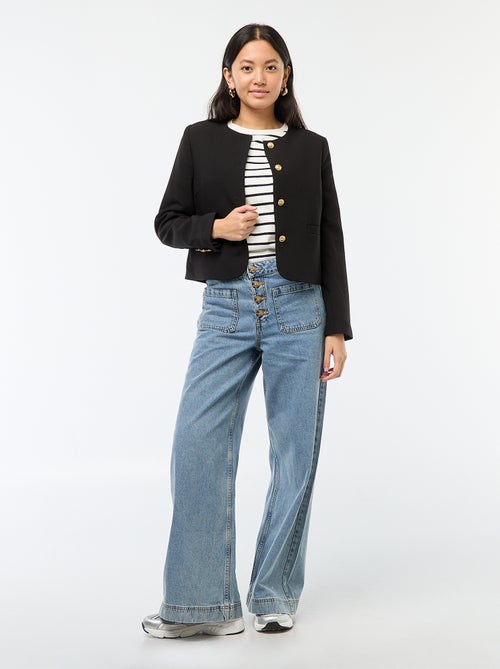 Veste courte à boutons dorés - Kiabi