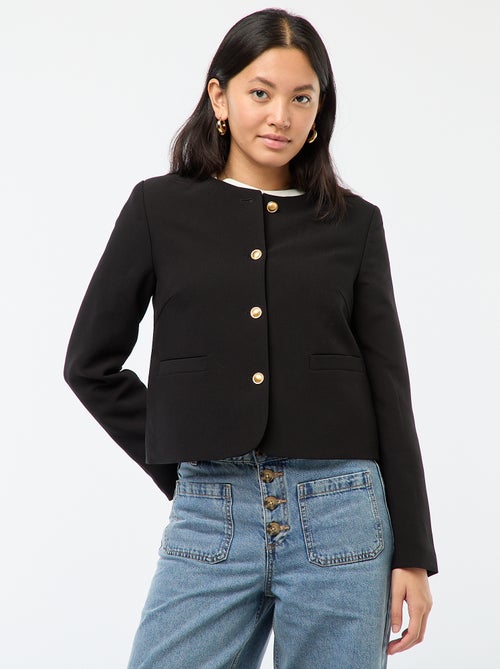 Veste courte à boutons dorés - Kiabi