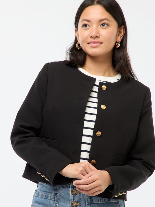 Veste courte à boutons dorés - Kiabi