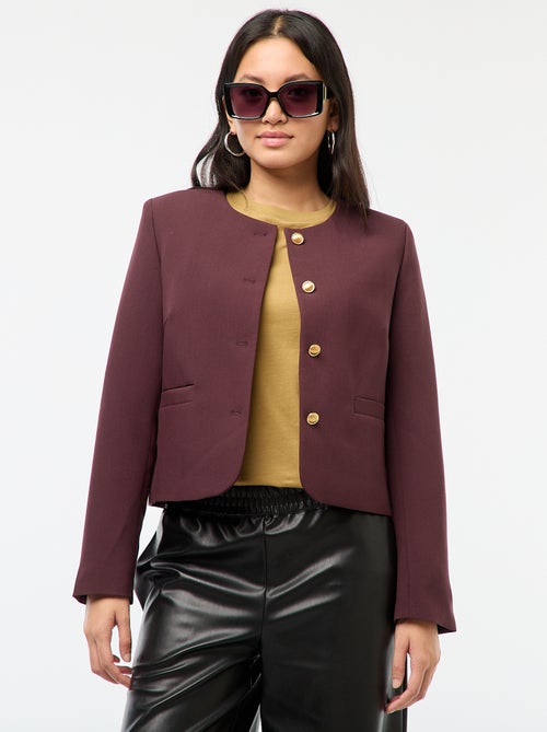 Veste courte à boutons dorés - Kiabi