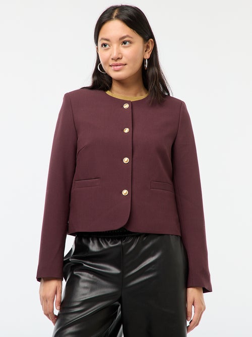 Veste courte à boutons dorés - Kiabi