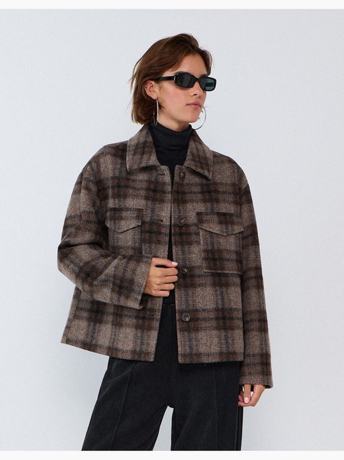 Veste courte à carreaux, mo fashion - Kiabi Veste courte à carreaux, mo fashion - Kiabi