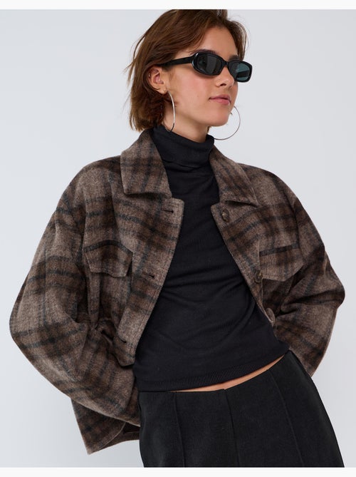 Veste courte à carreaux, mo fashion - Kiabi Veste courte à carreaux, mo fashion - Kiabi