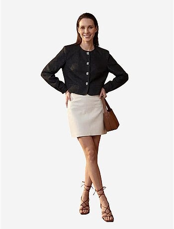 Veste courte ajustée à fermeture boutonnée my fashion