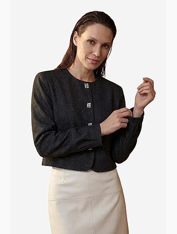 Veste courte ajustée à fermeture boutonnée my fashion