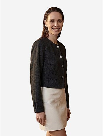 Veste courte ajustée à fermeture boutonnée my fashion