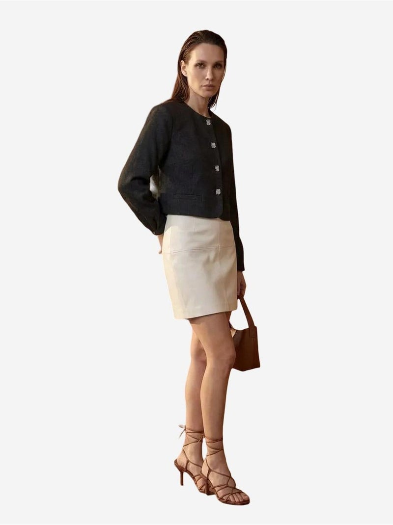 Veste courte ajustée à fermeture boutonnée my fashion Noir - Kiabi