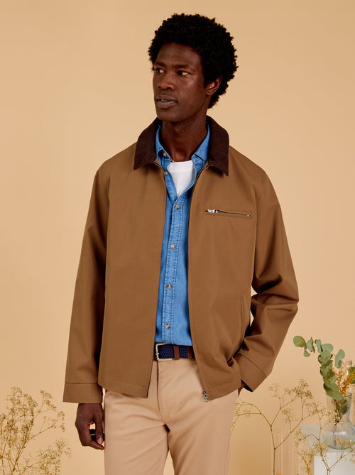 Veste courte avec col en velours - Kiabi