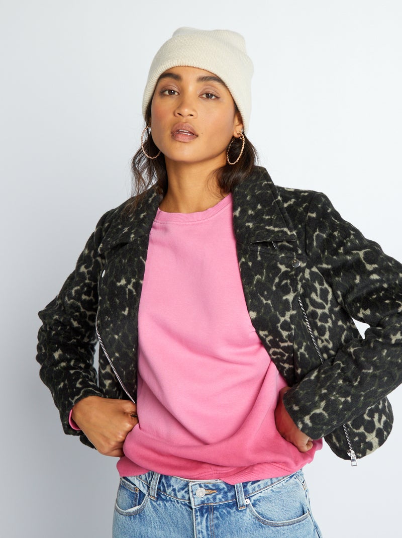 Veste courte avec imprimé 'léopard' 'JDY' Marron - Kiabi