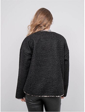 Veste courte bouclée biais léopard ubila