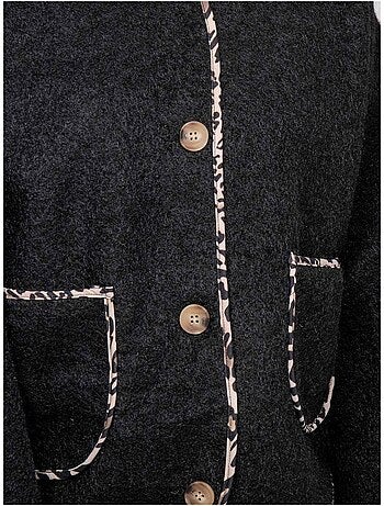 Veste courte bouclée biais léopard ubila