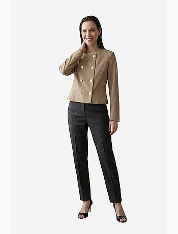 Veste courte boutonnée en tweed my fashion
