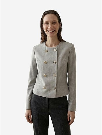 Veste courte boutonnée en tweed my fashion