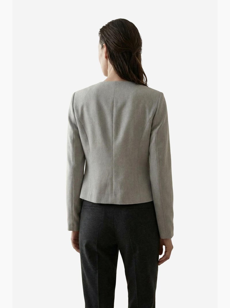 Veste courte boutonnée en tweed my fashion Gris - Kiabi
