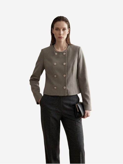 Veste courte boutonnée en tweed my fashion - Kiabi