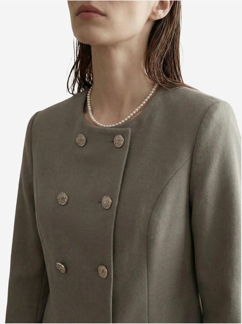 Veste courte boutonnée en tweed my fashion - Kiabi