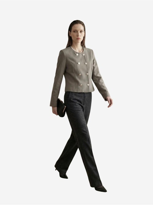 Veste courte boutonnée en tweed my fashion - Kiabi