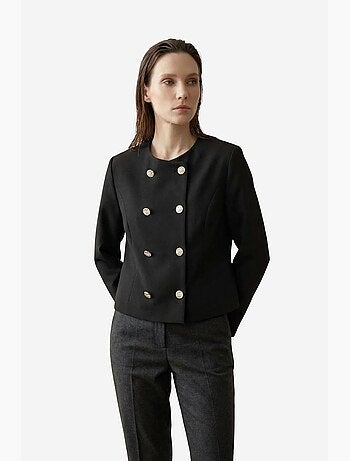 Veste courte boutonnée en tweed my fashion
