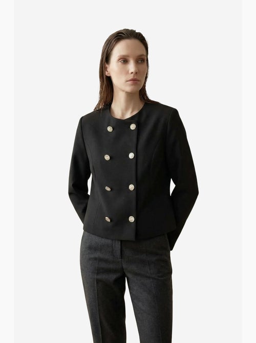 Veste courte boutonnée en tweed my fashion - Kiabi
