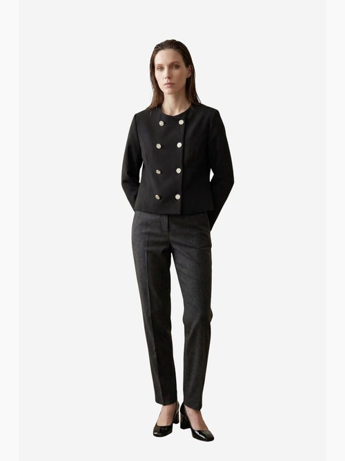 Veste courte boutonnée en tweed my fashion - Kiabi